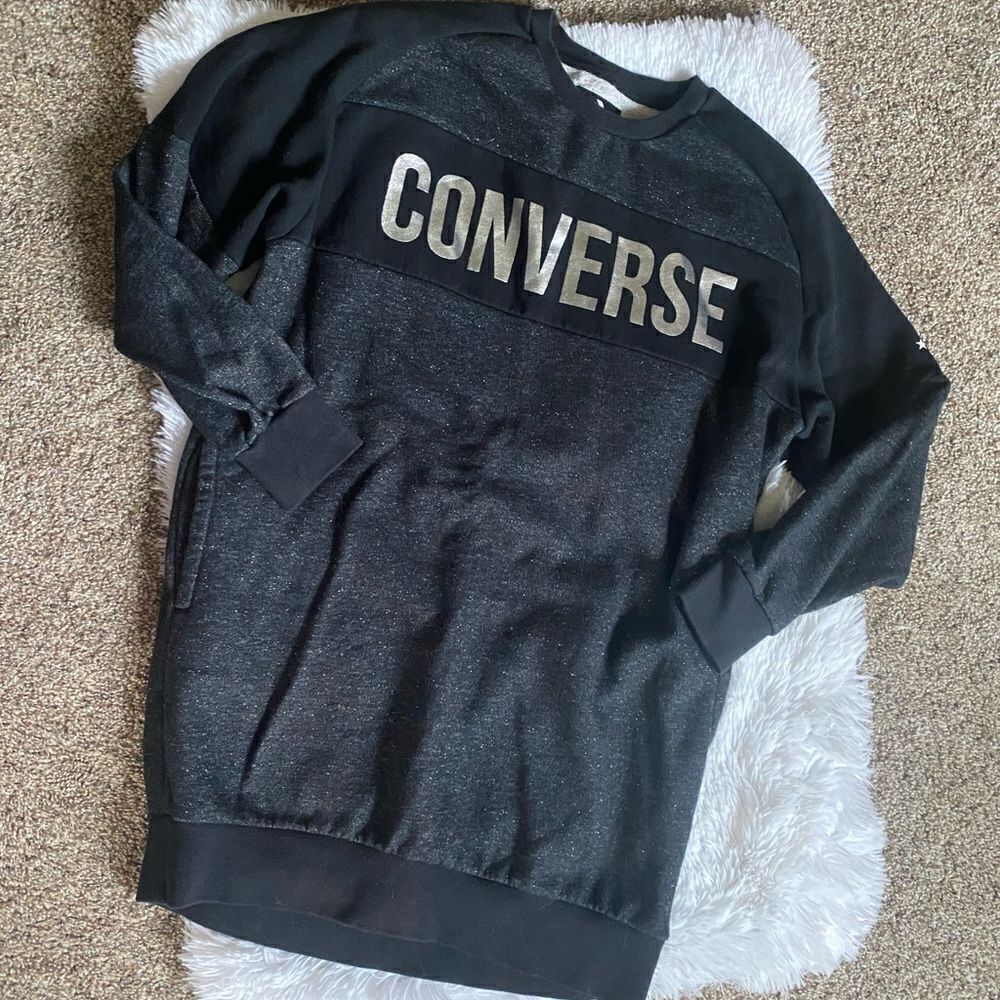 ‎Converse Long Sleeve Sweatshirt Dress Size Small